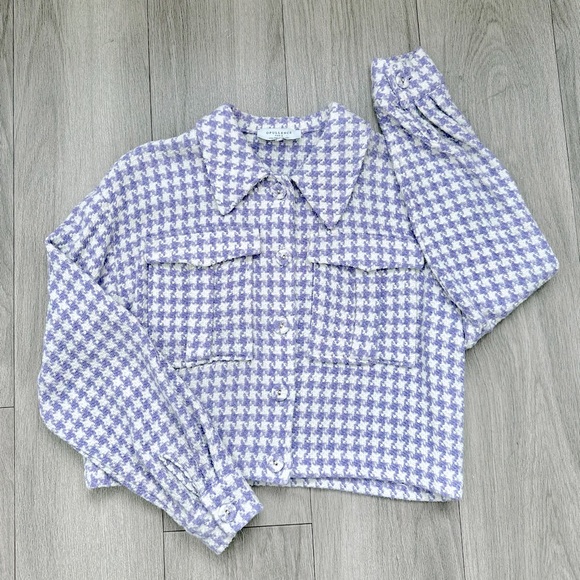 Opullence Paris Zelda Houndstooth Lilac Jacket - Picture 4 of 8